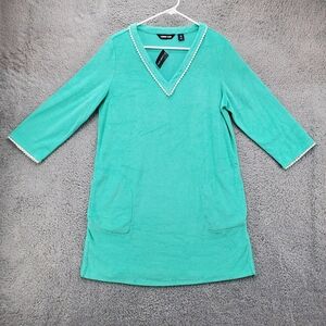 Lands End Terry Cloth Tunic Seaglass Green Swim Coverup NWT
